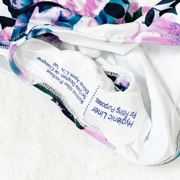 NEW ModCloth Sienna Striped Floral Tie Front One Piece Swimsuit - Picture 7 of 8